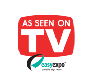As Seen On TV, the Easy Expo is regularly used for TV interview, photo backgrounds, photography and presentations